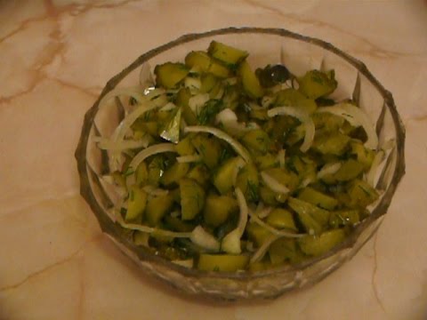 Салат из соленых огурцов с луком по № 56